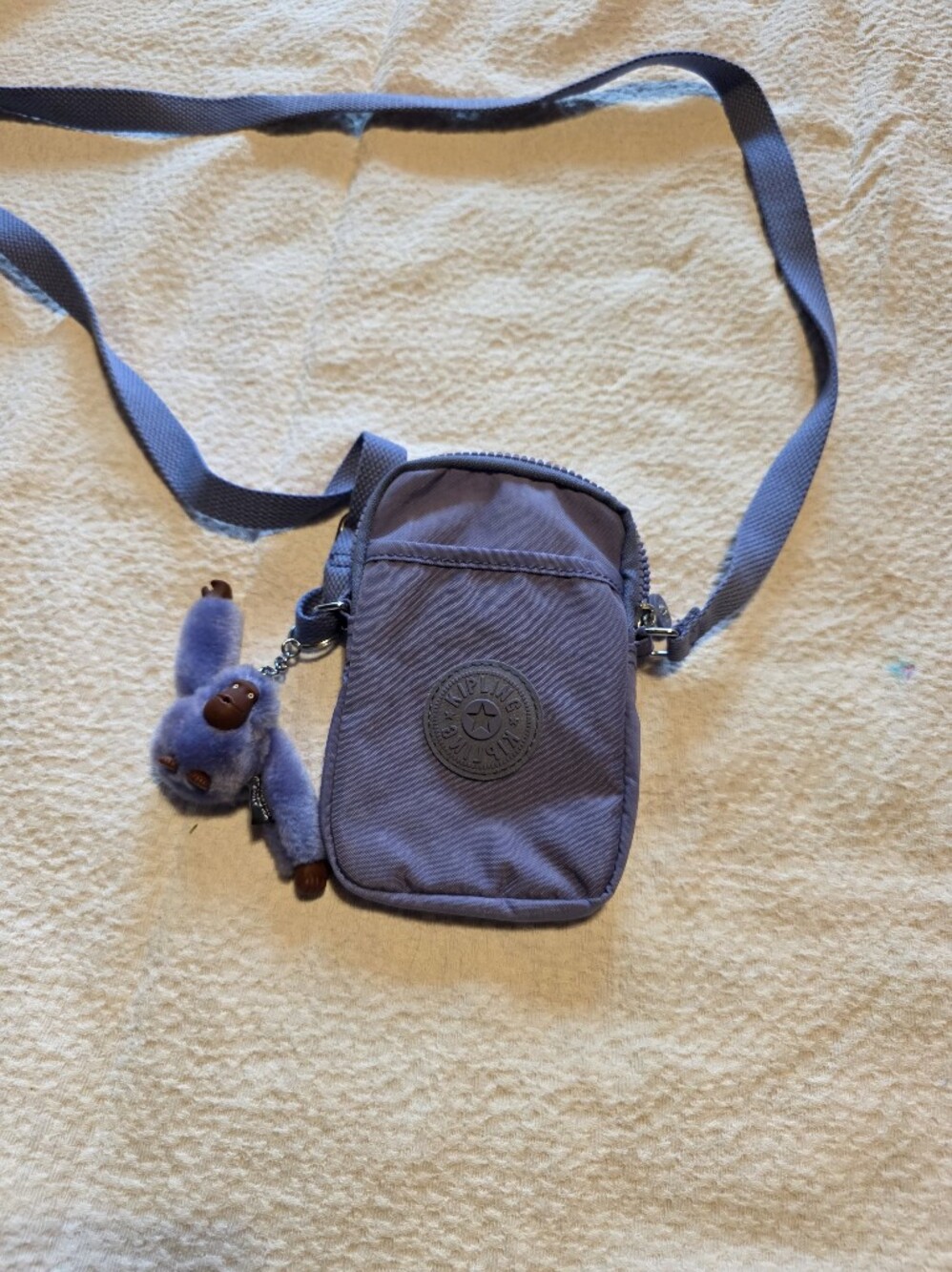 NWOT Kipling Lavender Mini Crossbody Bag with Monkey Charm